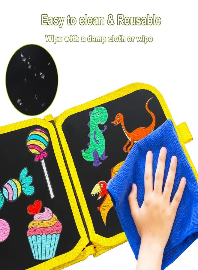 VGRASSP 14 Pages Erasable Slate Book for Kids with 12 Washable Markers and Wet Wipes - Reusable Drawing Chalk Pad for Toddlers & Preschoolers - Color As Per Stock - Image 5